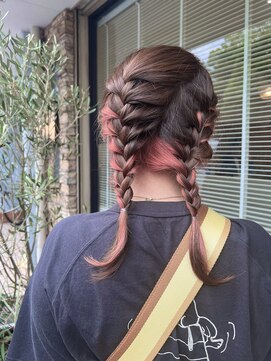 サロン(SALON) ピンクインナーカラーヘアアレンジ♪