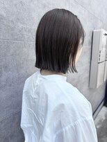 エン(en,)&nbsp;ぱつボブ肩上切りっぱなし結べるボブ暗髪グレージュカラー