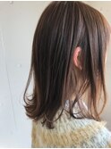 透明感 ピンク 春カラー 外ハネ イルミナ ナチュラル