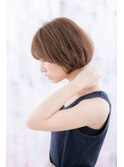 伸ばしかけにも◎ナチュラルかわいい暖色系カラーミニボブa