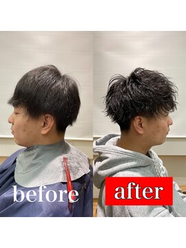 ネイビー(NAVY) サロンワーク　お客様スタイル　スパイラルパーマ　刈り上げ