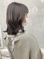 アール 北千住店(ar) 小顔ミディアム透明感グレージュカラー