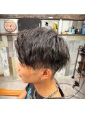 2ブロ×アップバング×センターパート×アイロン波うちアレンジ