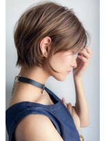 フラミューム 恵比寿(flammeum)&nbsp;大人可愛い20代30代40代黒髪前下がりショートボブ丸みショート