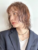 ノイカーム(noi Calm) 顔周りレイヤーカットグレージュカラーくびれボブベージュカラー