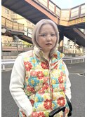 ホワイトブロンド×韓国レイヤーカット