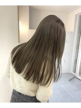 リト(riTo) 20代30代オリーブグレーくびれヘア韓国レイヤーベージュパール