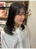 【担当きょうこ】顔周りレイヤー/透ける暗髪/ダークグレージュ