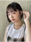 インナーカラーボブミルクティーベージュナチュラルボブ30代20代