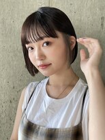 インナーカラーボブミルクティーベージュナチュラルボブ30代20代