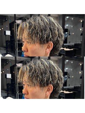 髪屋 紬 メンズ/メンズパーマ/メンズカット/ホワイトメッシュ
