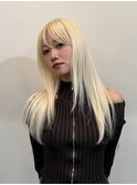 ホワイトブロンドレイヤーカットケアブリーチリタッチブリーチ
