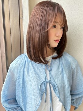 カバーヘア ブリス 上尾西口店(COVER HAIR bliss) 透明感◎ミディアム髪質改善ブラウンカラー×小顔レイヤーp上尾