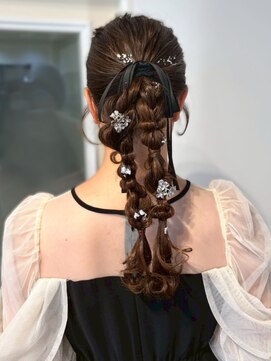 アンニュ(annuy) ヘアセット 編みおろしヘア ヘアアレンジ 20代 お呼ばれヘア