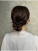 お呼ばれヘアセットパーティーヘアセットシニヨンアップスタイル