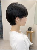 透明感カラー ボブ 前髪 ショート カラー ブリーチ&カラー
