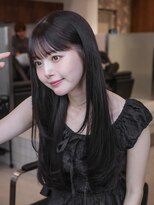 ヴィヴィッド オモテサンドウ(ViViD omotesando)&nbsp;ぱっつん前髪/ロングレイヤー/透明感◎ダークグレージュ