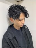 韓国風サイドパートニュアンスマッシュパーマかきあげヘア渋谷