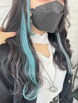 プライズ 池袋店(prize)&nbsp;ターコイズブルー×ライトブルーインナーカラー学割U24池袋9069