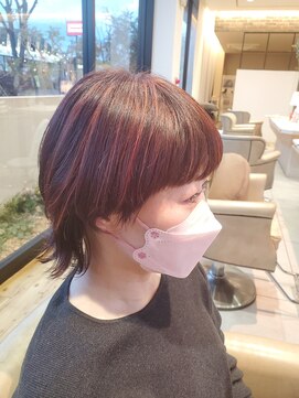 ジュール フィノン(Jour finon) ハイライトピンクレッドカラー