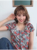 立体感ショート軽めバング大人可愛いボブショート20代30代40代