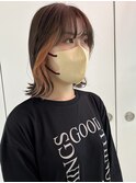 ダブルカラーオレンジベージュカラーケアブリーチハイトーン