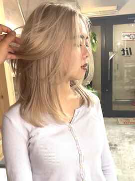 リット(lit) ハイトーンカラーミルクティーベージュケアブリーチダブルカラー