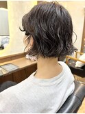 ミニボブ　ゆるふわ　パーマ