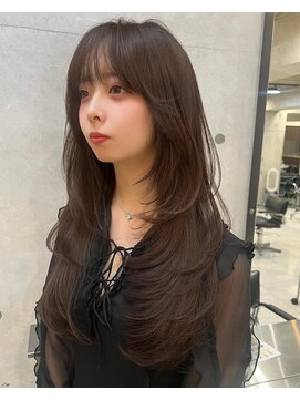 サイン 表参道(SIGN) 韓国ヘアグレージュカラーブリーチ無し髪質改善イヤリングカラー