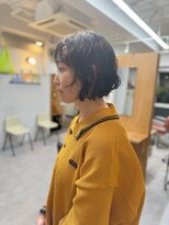 アンドチル 渋谷(AND CHILL)&nbsp;くせ毛を活かしたニュアンスボブ/くせ毛カット/パーマ風　渋谷