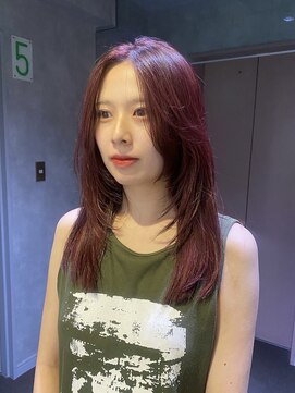 ヨーク(YOKE) 【YOKE】暖色/ボルドー/ピンクレッド/wカラー/レイヤーカット