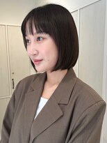 ガーデンヨコハマ(GARDEN YOKOHAMA)&nbsp;大人ボブイメチェン前髪ブラウンイメチェン切りっぱなしタッセル