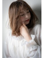 カバーヘア ブリス 上尾西口店(COVER HAIR bliss) 透明感カラーワンカール小顔エアリーミディアムv上尾30代40代