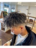 ホワイトメッシュ＆ツイストパーマ