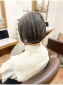 30代40代50代/グレイヘアボブ/艶髪スタイル