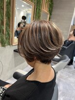 イメージア 町田店(IMAGE A) 白髪ぼかしハイライトショートブラウン@30代40代50代60代