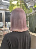 ピンクベージュピンクミルクティーブリーチありダブルカラー
