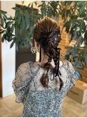 ツイン編みおろし/ヘアセット/ヘアアレンジ/編みおろし