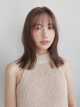 タス(tas) ミディアムレイヤー/顔周りレイヤー/チョコレートカラー