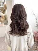 20代30代セミロングブリーチなしダブルカラーベージュブラウン