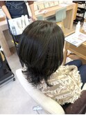 透明感オリーブカラー　ワンカールレイヤースタイル　船橋駅