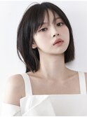 韓国ヘア くびれボブ グレージュ パーマ イルミナ 髪質改善