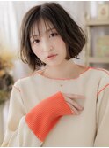 ダークグレージュブリーチなしボブパーマくびれレイヤー30代c8