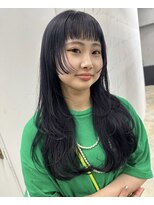ジュベ 別府店(juve.)&nbsp;ワンホンレイヤー／ダークブルー/ハッシュカット