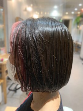 グラッシー センター北店(GLASSI) ★ぱつっとコンパクトボブ★インナーカラー★脱白髪染め★