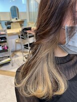 ロンド ストラーダ 心斎橋(Lond strada)&nbsp;韓国前髪顔周りロング×インナーグレージュ[心斎橋/髪質改善]