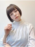 ミニボブ/ショートボブ/グレージュ