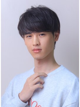 パウダー(powder) 韓国 シースルー マッシュ センターパート ツーブロック刈り上げ