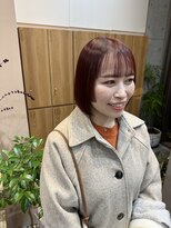 ガーデンエン 表参道(GARDEN eN)&nbsp;レッドカラーボブ×プツッとレイヤーカット