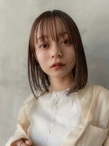 イオ 本厚木(io)&nbsp;ミディアムレイヤーボブシースルーバングベージュカラー小顔